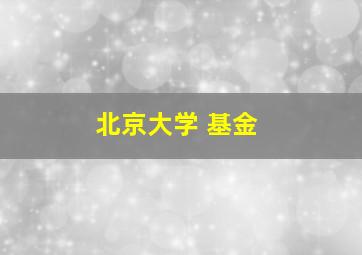 北京大学 基金